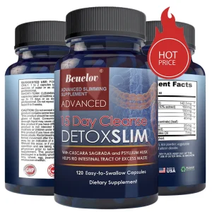 15 Day Cleanse Natural Detox Capsules, Colon Detox, 120 Capsules